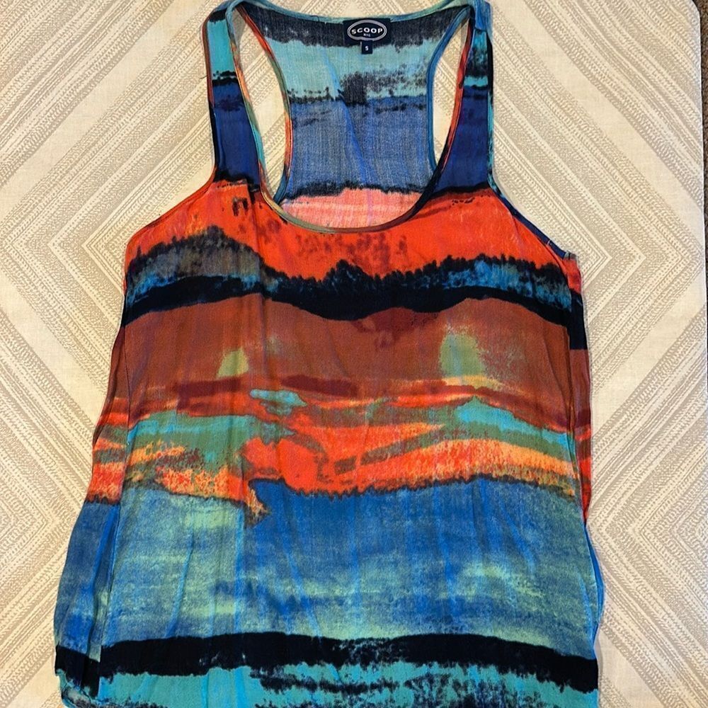Scoop NYC Women’s Multi-color Racerback Tank Top - Size S